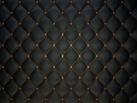 Black buttoned luxury leather pattern with gemstones Stock Photos