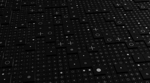 Black buttons of different sizes.Motion.Computer graphics on which various Stock Illustration