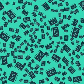 Black Buy button icon isolated seamless pattern on green background. Financial Illustrazione stock