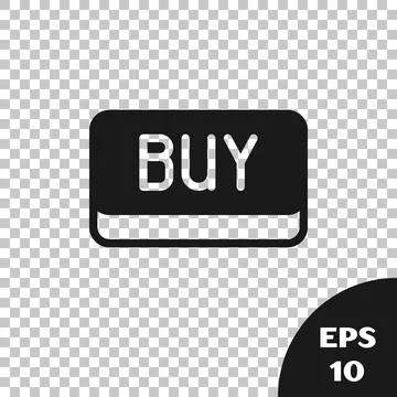 Black Buy button icon isolated on transparent background. Financial and stock Stock Illustration