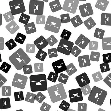 Black Buzzer in electronic circuit icon isolated seamless pattern on white Stock Illustration