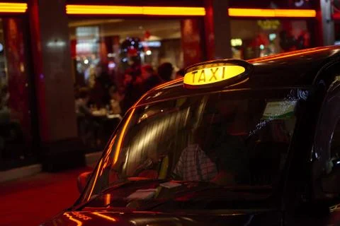 Black cab sign Stock Photos