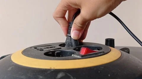 The black cable on a black electrical terminal Stock Footage 146247122