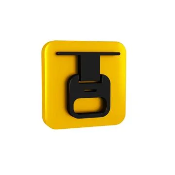 Black Cable car icon isolated on transparent background. Funicular sign. Yell Illustrazione stock