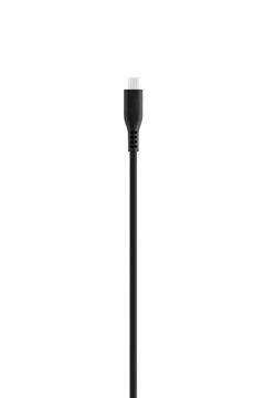 Black cable for charging and synchronization with Type - C, Lightning conne.. 스톡 사진