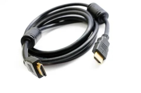 Black cable of HDMI Stock Photos