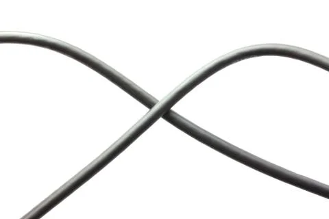 Black cable of isolated on white. Stock Photos