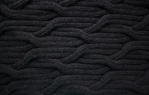 Black cable knit pattern Foto stock