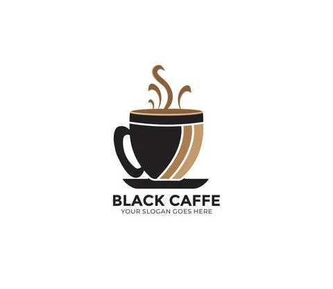 Black Caffe Logo Design Concept Stock Illustration