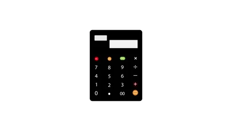 Black Calculator Displaying Number One Stock Footage 332824455