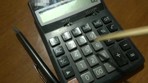 Black calculator Stock Footage 87889671