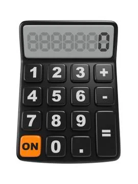 Black Calculator. Mathematics object. Stock Illustration