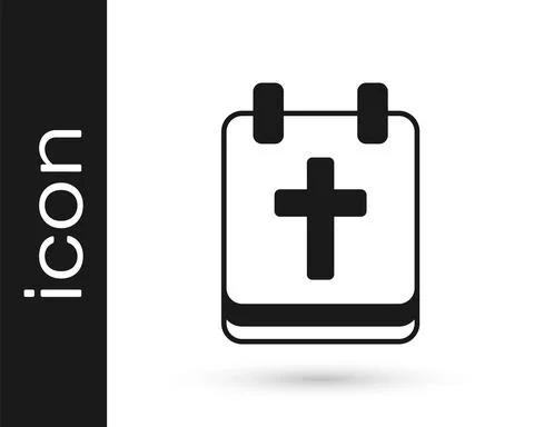 Black Calendar with Easter icon isolated on white background. Spring Christian Ilustración de archivo