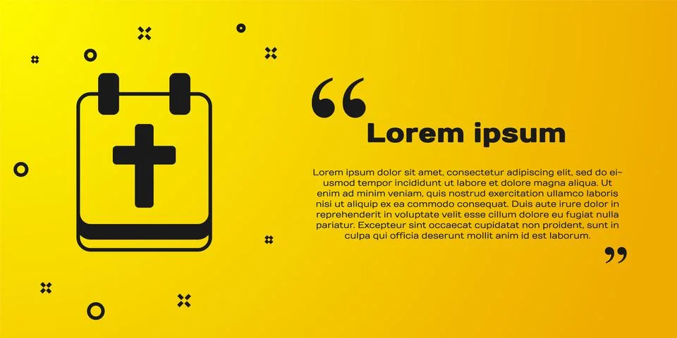 Black Calendar with Easter icon isolated on yellow background. Spring Christian Stock Illustration