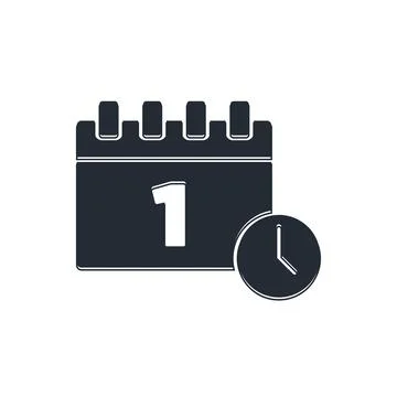 Black Calendar with first september date icon isolated on white background... Stock Illustration