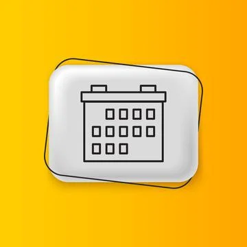 Black Calendar icon isolated on yellow background. Event reminder symbol. S.. Illustrazione stock