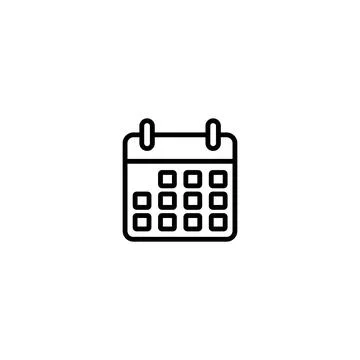Black Calendar icon vector. Stock Illustration
