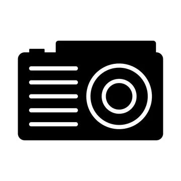 Black Camera Icon Outline Vector Design for Photography and Media Use Stock Illustration