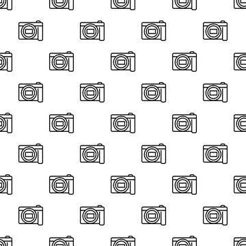 Black camera icon pattern creating repeating background イラスト素材