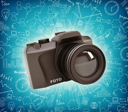 Black camera Stock Illustration