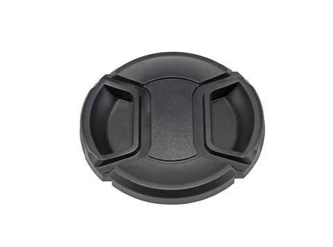 Black camera lens cap Stock Photos
