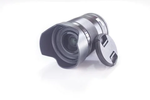Black camera lens isolated Stock Photos
