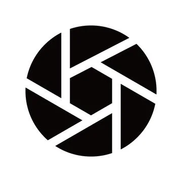 Black Camera Shutter Aperture Icon Stock Illustration