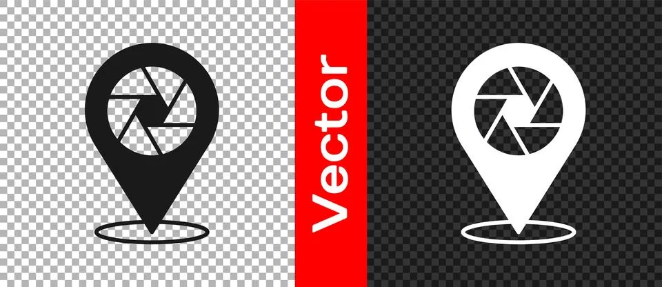 Black Camera shutter icon isolated on transparent background.  Vector イラスト素材