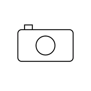 Black camera silhouette on a white background for buttons and icons Stock Illustration