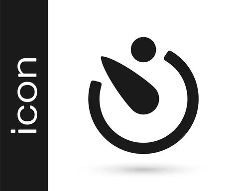 Black Camera timer icon isolated on white background. Photo exposure. Stopwatch Stock Illustration