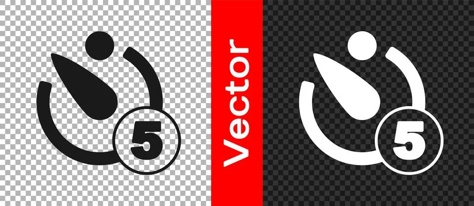 Black Camera timer icon isolated on transparent background. Photo exposure 스톡 일러스트