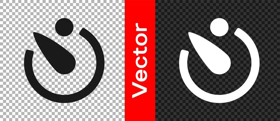 Black Camera timer icon isolated on transparent background. Photo exposure Stock Illustration