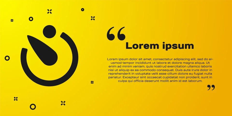 Black Camera timer icon isolated on yellow background. Photo exposure. Stopwa イラスト素材