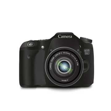 The black camera on a white background Stock Illustration