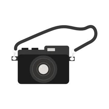Black camera on a white background for use in web design Stockillustratie
