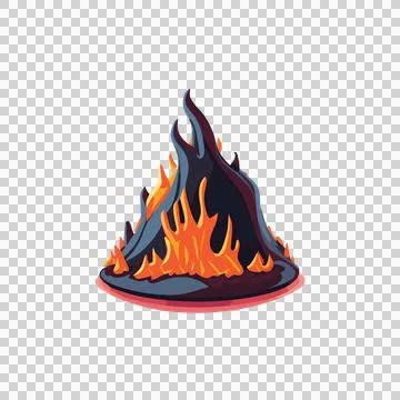 Black Campfire Flame Silhouette fire burning flames Stock Illustration