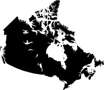 Black canada map Stock Illustration