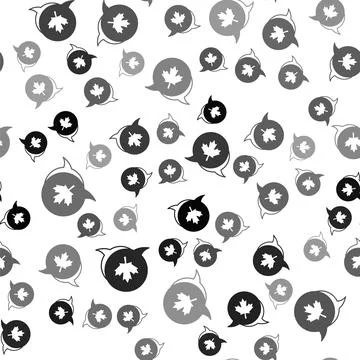 Black Canadian maple leaf icon isolated seamless pattern on white background Illustrazione stock