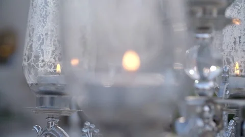 Black Candles on Candlesticks Stock Footage 103738564