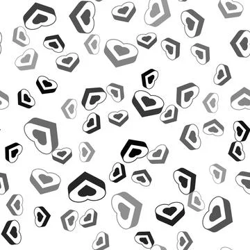Black Candy in heart shaped box icon isolated seamless pattern on white Stock Illustration