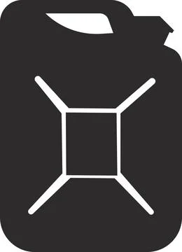 A black canister of gasoline. Vector flat image. Stock Illustration