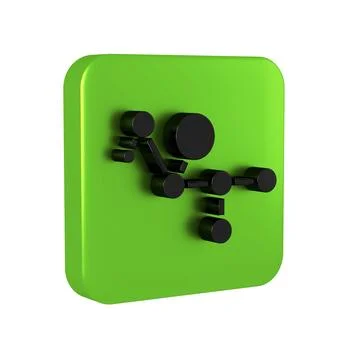 Black Cannabis molecule icon isolated on transparent background. Cannabidio.. Stock Illustration
