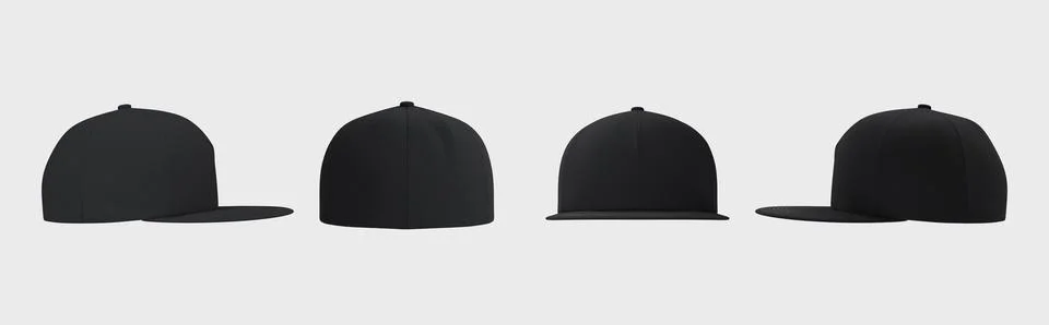 Black cap collage 3d image Stock Illustration