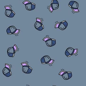 Black cap led lights vector seamless pattern Stock Illustration