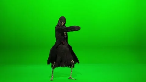 Black Cape Bone Creature Dance for Games Stock Footage 318998965