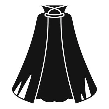 Black cape icon representing costume and villain Stock Illustration