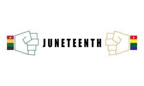Black caption white background for juneteenth Stock Illustration