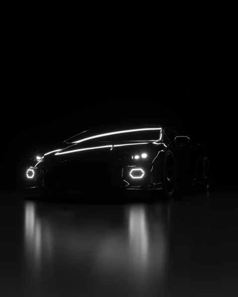 Black car on black background Vídeo Stock 330252846