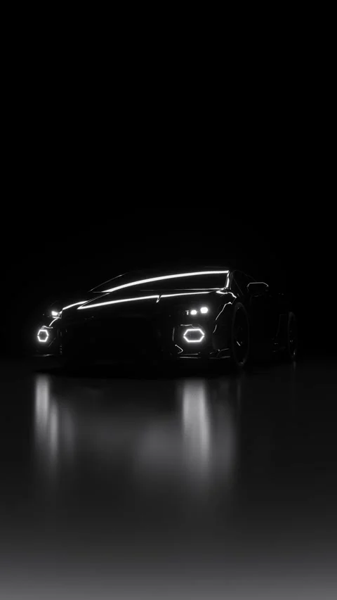 Black car on black background Видео 330252926