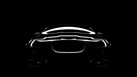 Black car on a black background with highlights on the surface , a stylish vi Stock-Footage 189188869